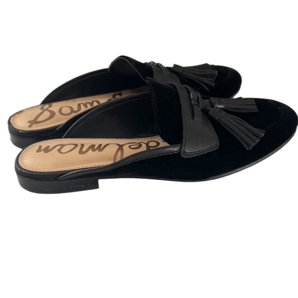 New Sam Edelman Dark Navy Leather Loafers Slip On Low Heel Tasseled Size 6 - Picture 10 of 14